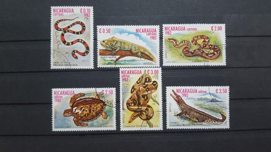 plazilci - Nikaragva 1982 - Mi 2335/2341 - 6 znamk, žigosane (Rafl01)