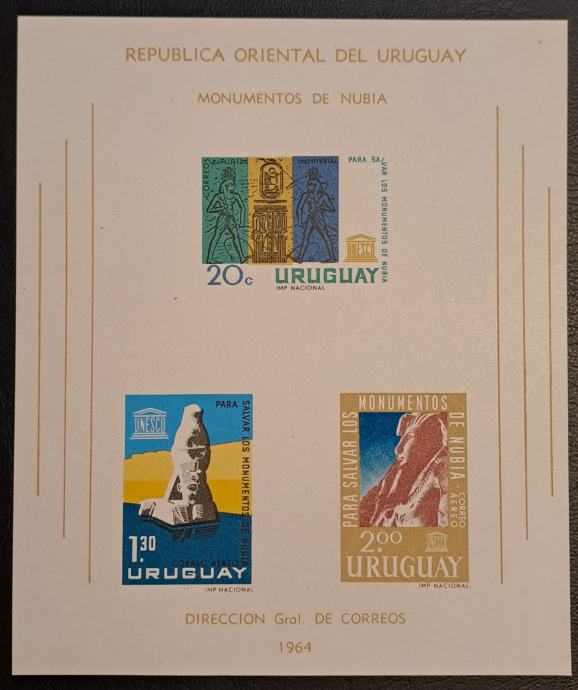 Urugvaj, 1964, blok 5 - umetnost, spomeniki