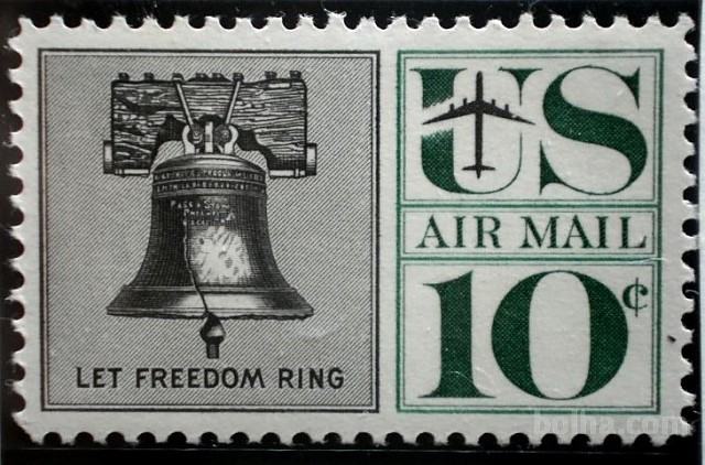 USA 1960 - Air mail Liberty bell nežigosana znamka