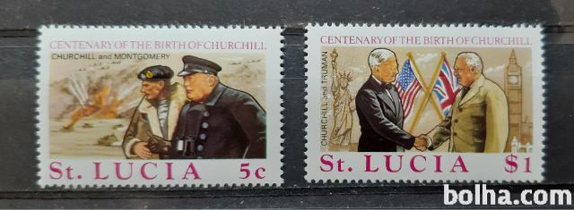 W. Churchill - St. Lucia 1974 - Mi 360/361 - serija, čiste (Rafl01)