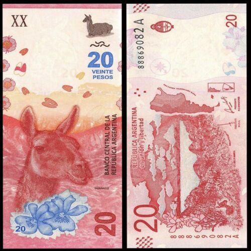 ARGENTINA 20 pesos 2017 UNC Kamela guanaco živali