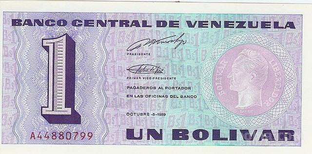 BANKOVEC 1 BOLIVARES P68 (VENEZUELA)1989.UNC