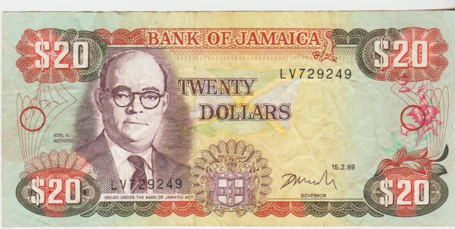 BANKOVEC 20 DOLLARS P72h (JAMAJKA)) 1999.VF