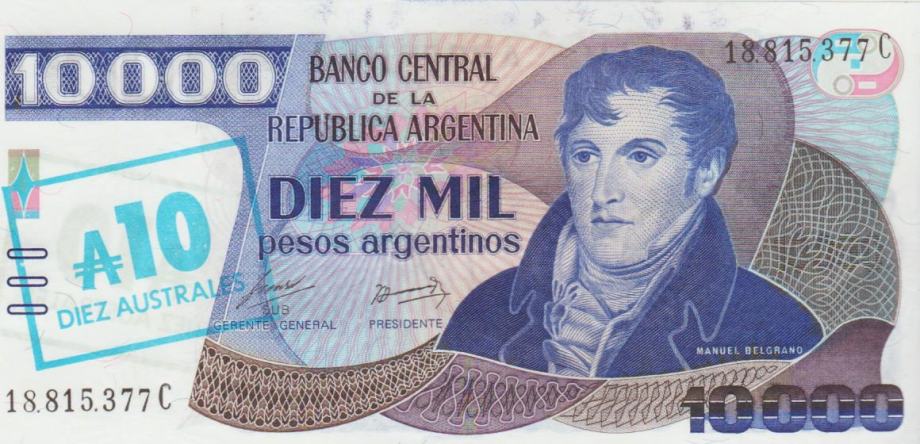 BANKOVEC 10000 PESOS P322d (ARGENTINA) 1985.UNC