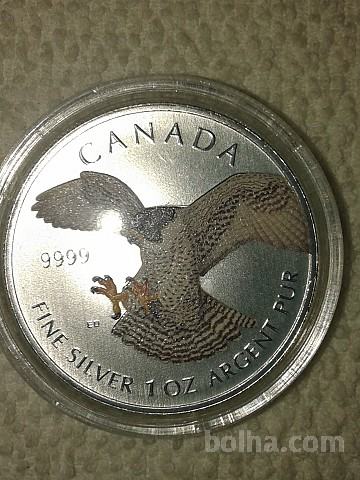 1 oz srebrnik Canadian Peregrine Falcon 2014