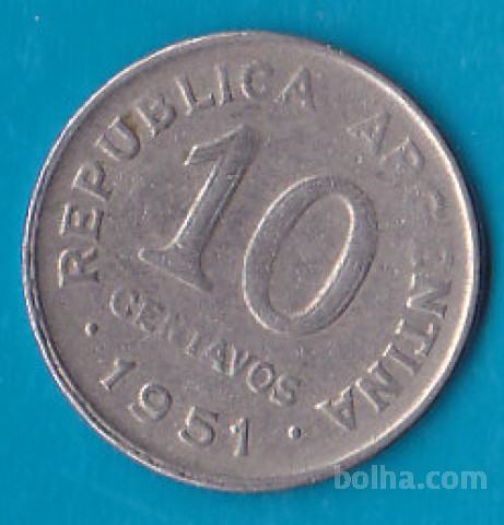 ARGENTINA - 10 centavos 1951