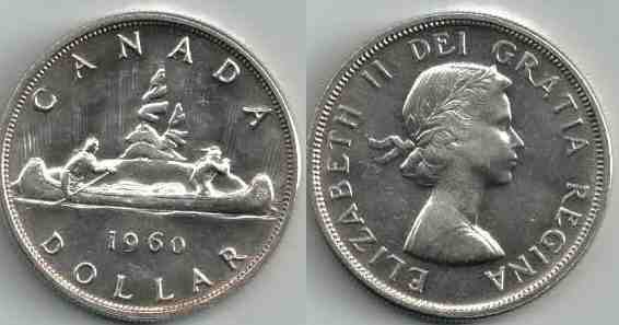 Kanada 1 Dolar 1960  srebrnik