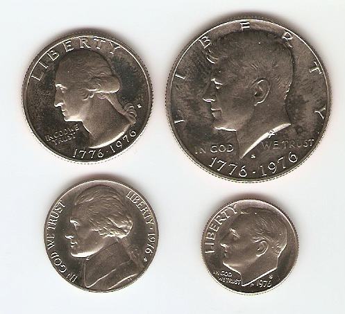 KOVANCI ZDA lot  1976  5,10, 25 ,50 cent