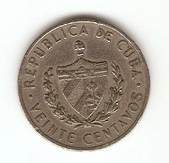 KOVANEC 20 centavos 1962 Cuba