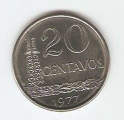 KOVANEC  20 centavos 1977,78  Brazilija
