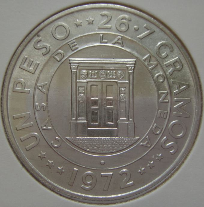 LaZooRo: Dominikanska republika 1 Peso 1972 UNC redek - Srebro