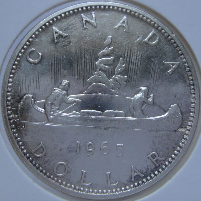 LaZooRo: Kanada 1 Dollar 1965 PL - Srebro
