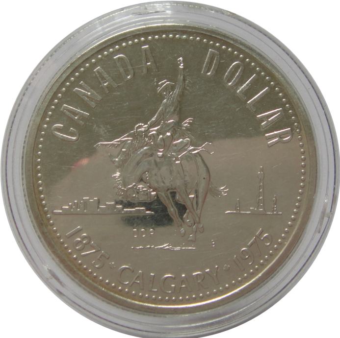 LaZooRo: Kanada 1 Dollar 1975 PL Calgary - Srebro
