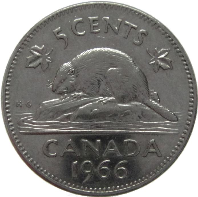 LaZooRo: Kanada 5 Cents 1966 PL UNC