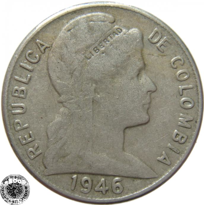 LaZooRo: Kolumbija 5 Centavos 1946 XF