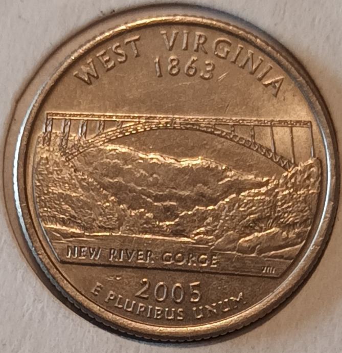 USA QUARTER DOLLAR WEST VIRGINIA 2005 P