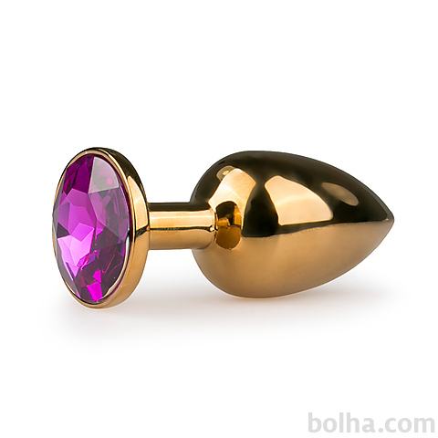 Kovinski analni čep No. 1, zlat/vijolična