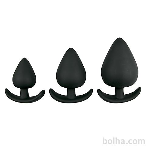 Set treh analnih čepov - črni