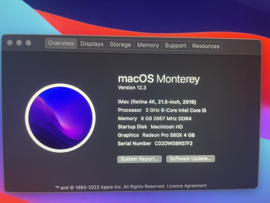 iMac (Retina 4k, 21.5inch, 2019)