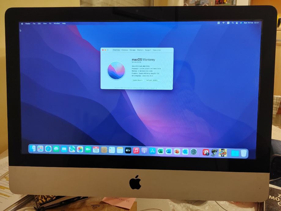 Prodam nadgrajen Apple iMac 12.1 z zaslonom velikosti 21,5"