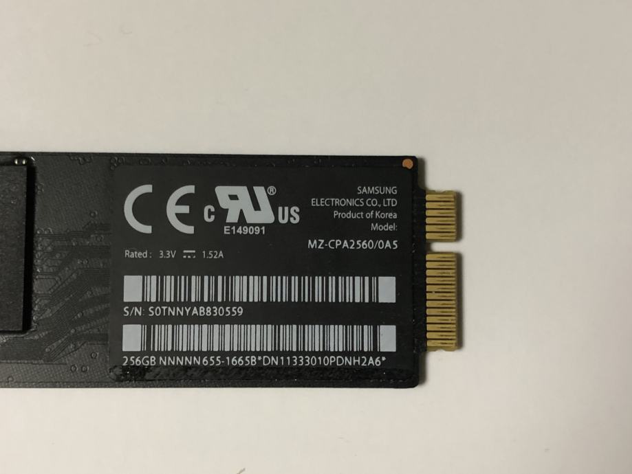 Apple Macbook Air SSD 256GB notranji solid state disk