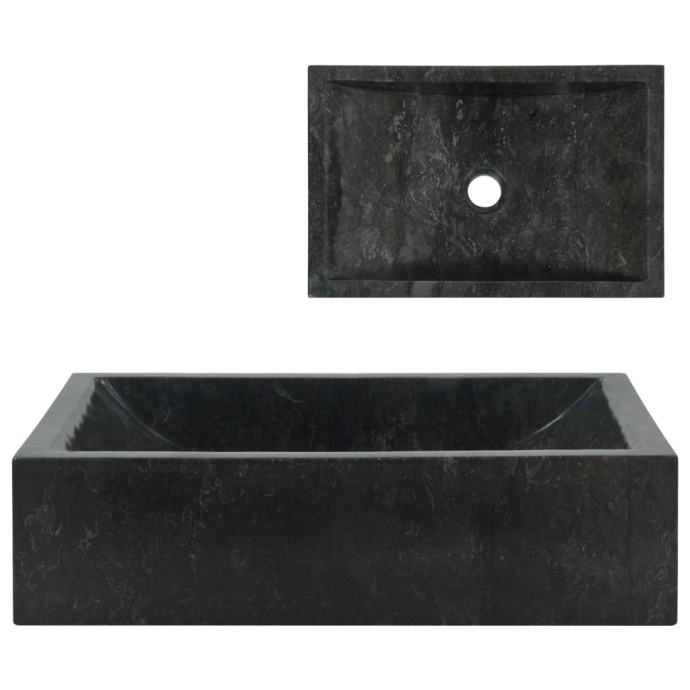 Umivalnik 45x30x12 cm črn marmor