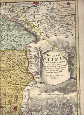 ZEMLJEVID - ŠTAJERSKA - STIRIAE, Homann, 1720