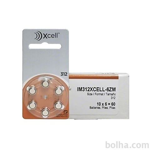 Xcell baterije za slušni aparat 312 - 6 kosov