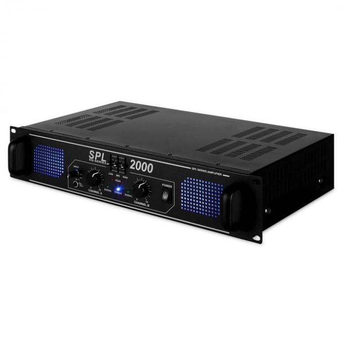 Skytec SPL 2000MP3 Amplificatore Audio Stereo 2.0 Canali - 2x1000 Watt Max, Ingressi RCA/AUX - 3