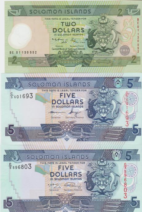 BANKOVEC ŠE 2-2001,5-2011 DOLLARS (SALOMONOVI OTOKI SOLOMON) UNC