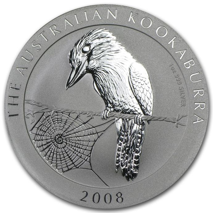 Avstralija 1 oz srebrnik Kookaburra 2008 (trezor)