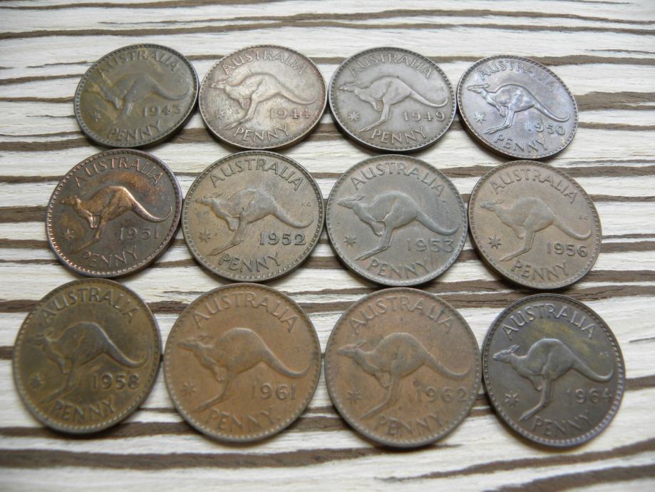 Avstralija - one penny 1943,51,64