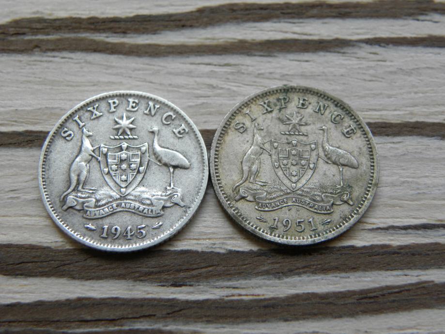 Avstralija six pence 1951
