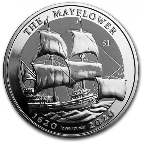 Britanski Deviški otoki 1 oz srebrnik MAYFLOWER 400th ANN. (trezor)