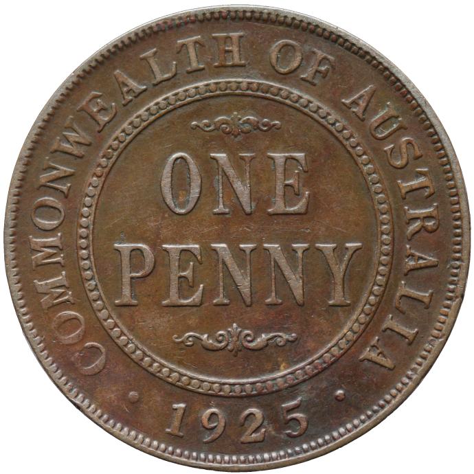 LaZooRo: Avstralija 1 Penny 1925 VF/XF