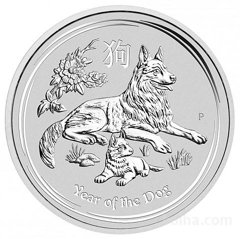 Srebrnik Lunar II - 2018 - leto psa - 10oz - Year of the Dog