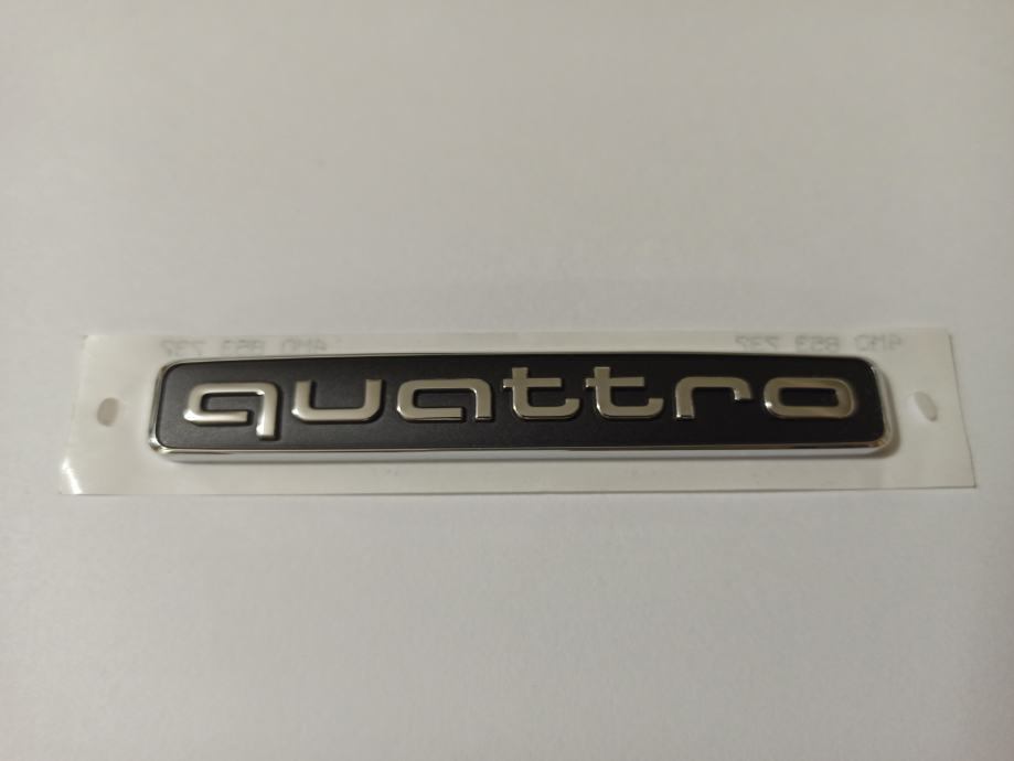 thumbnail image 2 of 3D Audi Quattro Emblem Stainless Steel License Plate Frame – Front Mount, Black 2 of 6