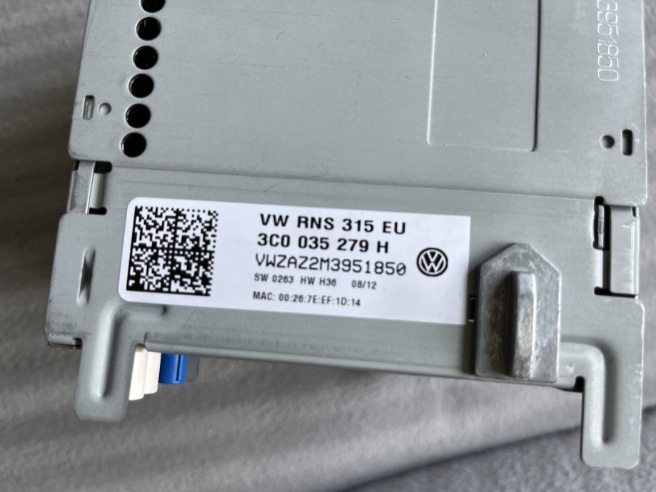 VW RNS 315 radio - navigacija (najnovejse karte)