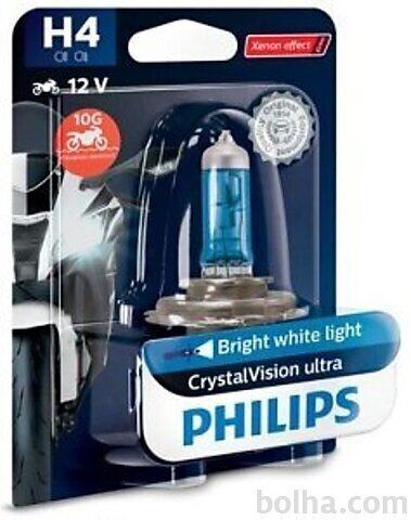 Žarnica H4 Philips Crystal Vision Ultra Moto - PH12342CVUBW