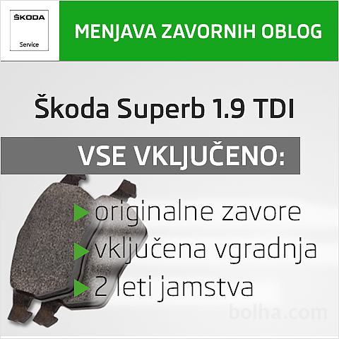 Menjava zavornih ploščic - Škoda Superb 1.9 TDI