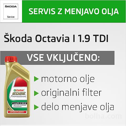 Servis z menjavo olja - Škoda Octavia I 1.9 TDI