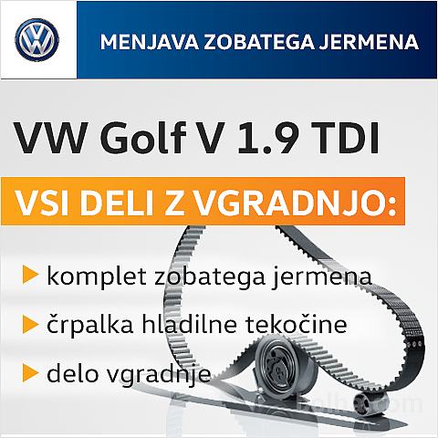 Veliki servis - zobati jermen z menjavo VW Golf V 1.9 TDI