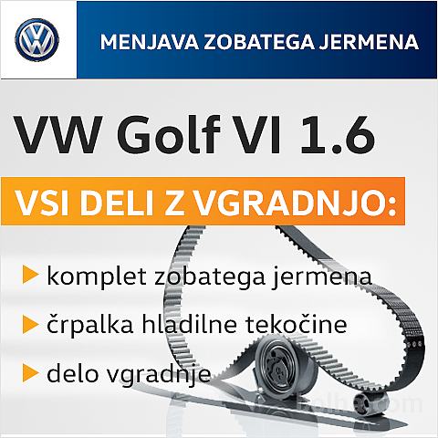 Volkswagen zobati jermen z menjavo VW Golf VI 1.6