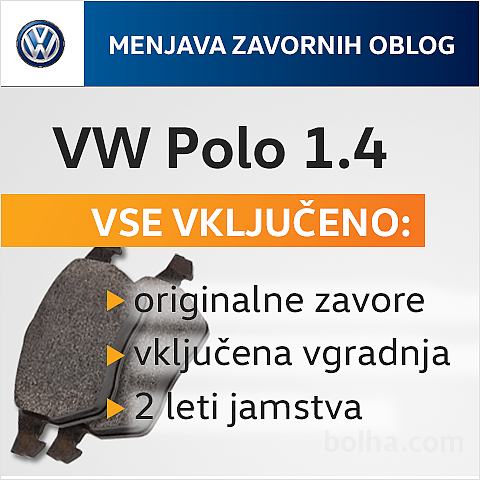 VW Polo 1.4 - zamenjava zavornih ploščic z indikatorjem
