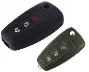 Silikonska zaščita za avto ključ SEL017 - Ford, črna