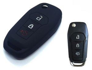 Silikonska zaščita za avto ključ SEL144 - Ford, črna