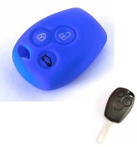 Silikonska zaščita za avto ključ SELM038- Renault, modra