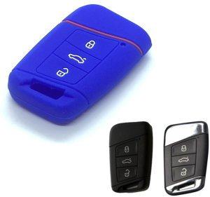 Silikonska zaščita za avto ključ SELM180 - Seat, modra