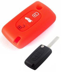 Silikonska zaščita za avto ključ SELR012 - Lancia, rdeča