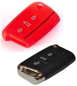 Silikonska zaščita za avto ključ SELR031 - Seat, rdeča